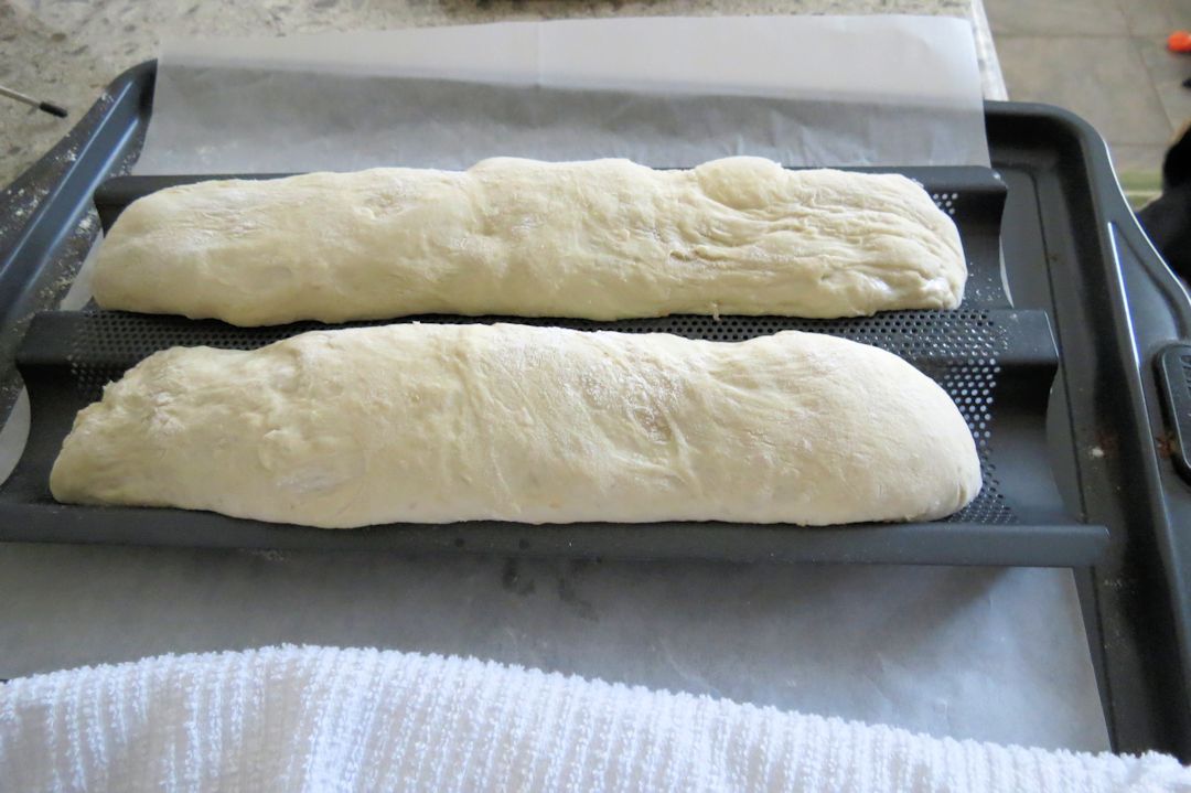French bread ready to bake